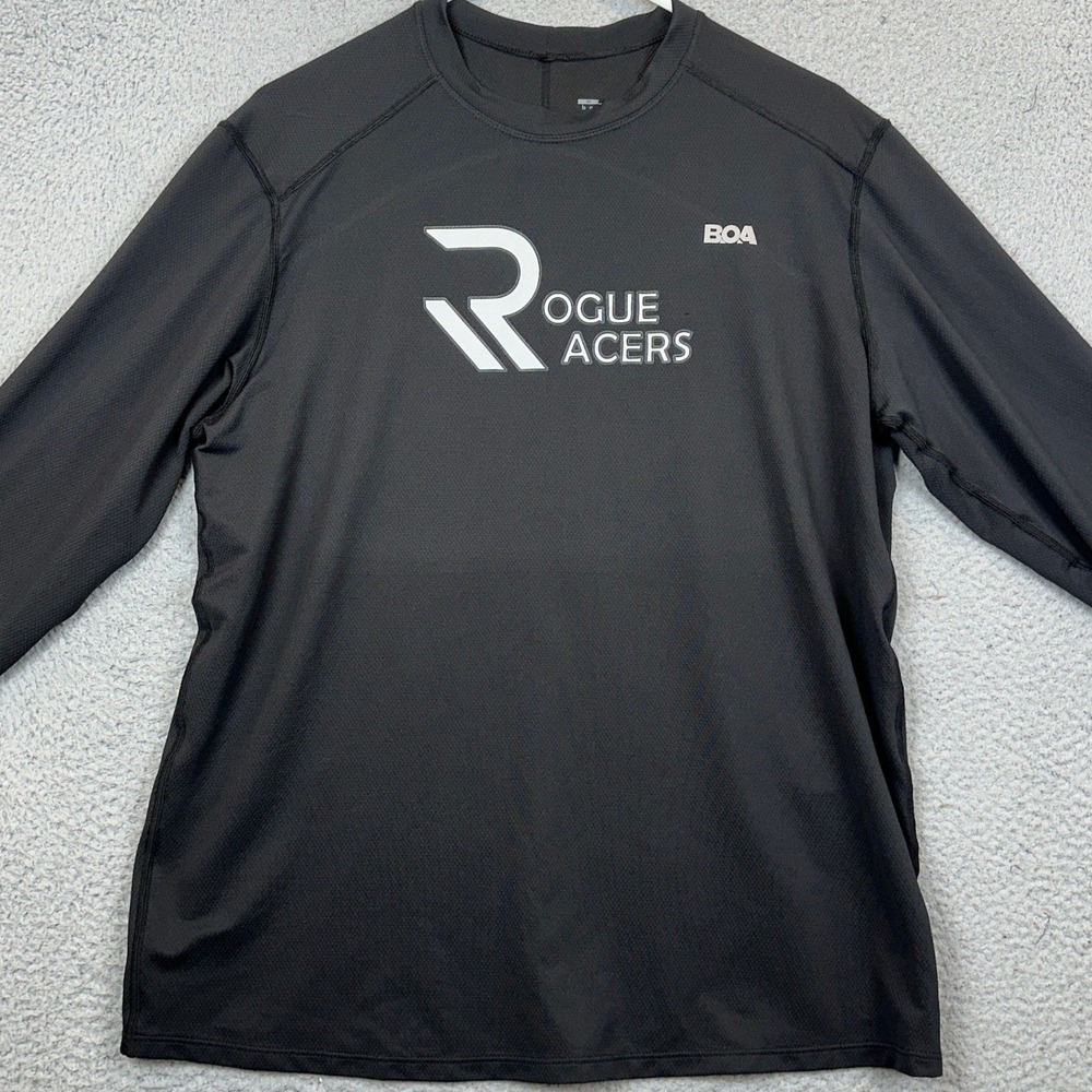BOA Rogue Racers Shirt Mens Medium Black Performance Long Sleeve Made In USA